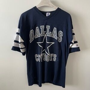 Vintage Dallas Cowboys 1995 Logo 7 Blue 3/4 Sleeve NFL Football T-Shirt XL
